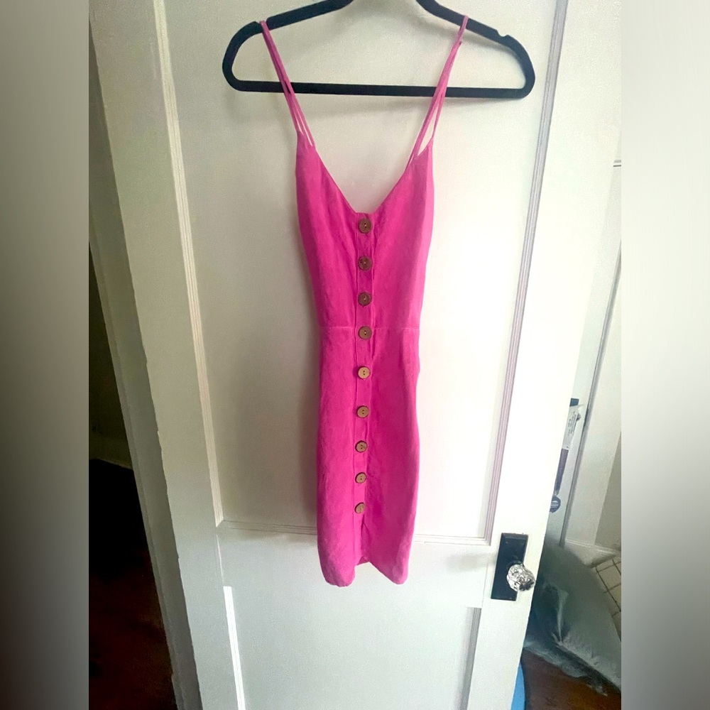 Zara pink dress linen